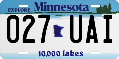 MN license plate 027UAI