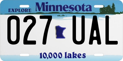 MN license plate 027UAL