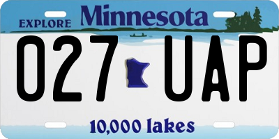 MN license plate 027UAP