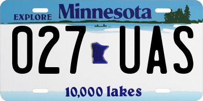 MN license plate 027UAS