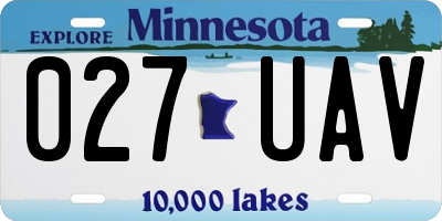MN license plate 027UAV