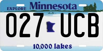 MN license plate 027UCB