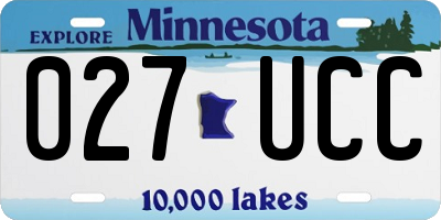 MN license plate 027UCC