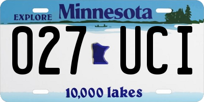 MN license plate 027UCI