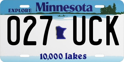 MN license plate 027UCK