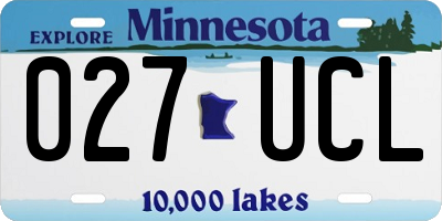 MN license plate 027UCL