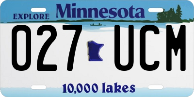 MN license plate 027UCM
