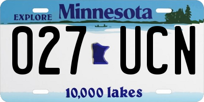 MN license plate 027UCN