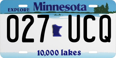 MN license plate 027UCQ