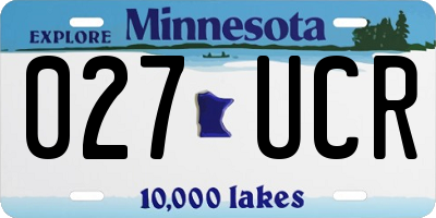 MN license plate 027UCR