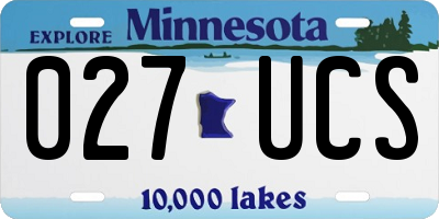 MN license plate 027UCS