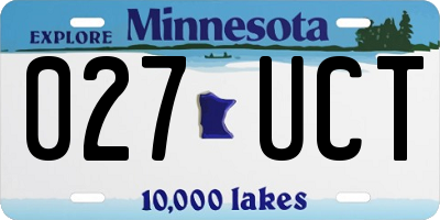 MN license plate 027UCT