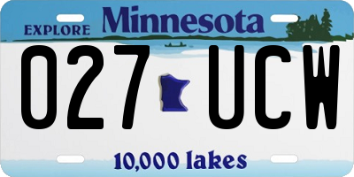 MN license plate 027UCW