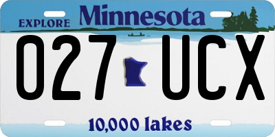 MN license plate 027UCX