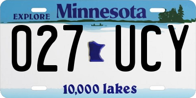 MN license plate 027UCY