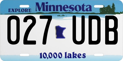 MN license plate 027UDB