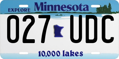MN license plate 027UDC