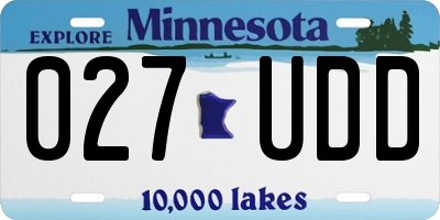 MN license plate 027UDD