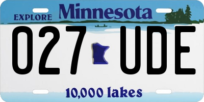 MN license plate 027UDE
