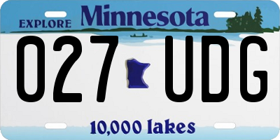 MN license plate 027UDG