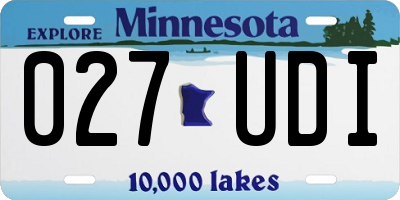 MN license plate 027UDI