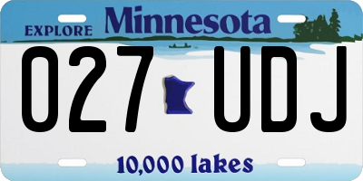 MN license plate 027UDJ