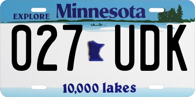 MN license plate 027UDK