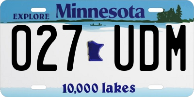 MN license plate 027UDM