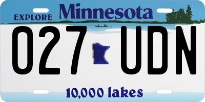 MN license plate 027UDN
