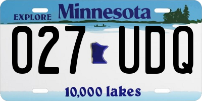 MN license plate 027UDQ