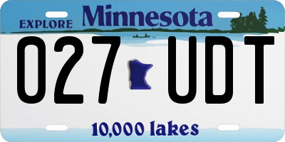 MN license plate 027UDT