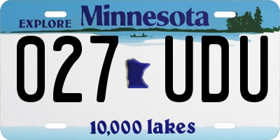 MN license plate 027UDU