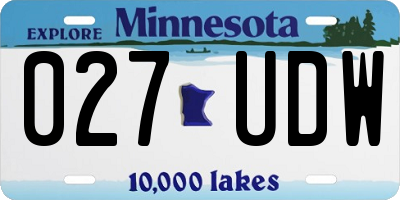 MN license plate 027UDW