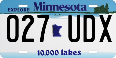 MN license plate 027UDX