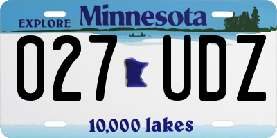 MN license plate 027UDZ