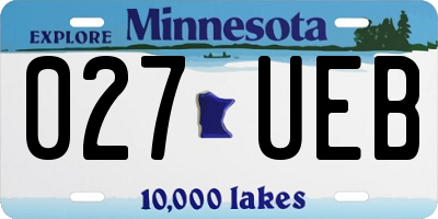 MN license plate 027UEB