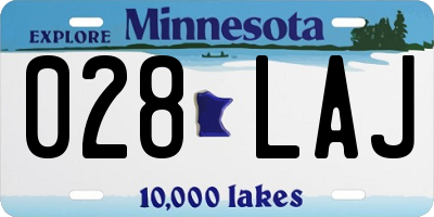 MN license plate 028LAJ