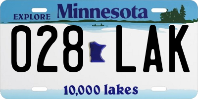 MN license plate 028LAK