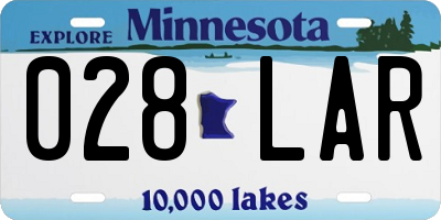 MN license plate 028LAR