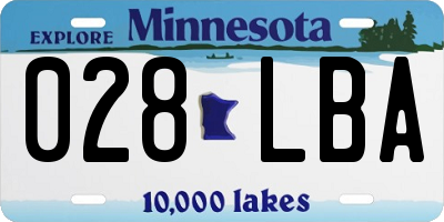 MN license plate 028LBA