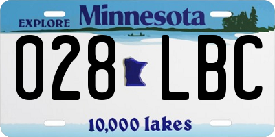 MN license plate 028LBC