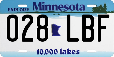MN license plate 028LBF