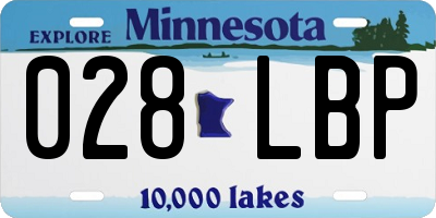 MN license plate 028LBP