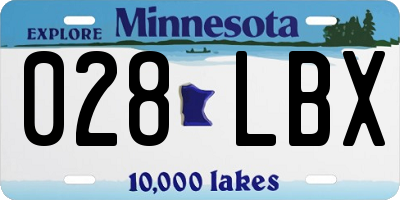 MN license plate 028LBX