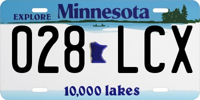 MN license plate 028LCX