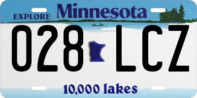 MN license plate 028LCZ