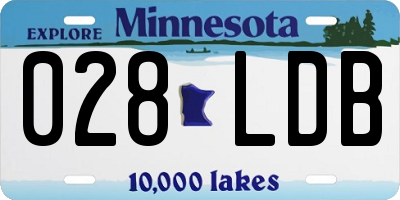 MN license plate 028LDB