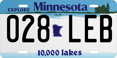 MN license plate 028LEB