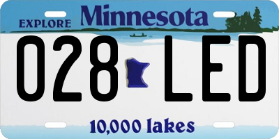 MN license plate 028LED