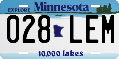 MN license plate 028LEM
